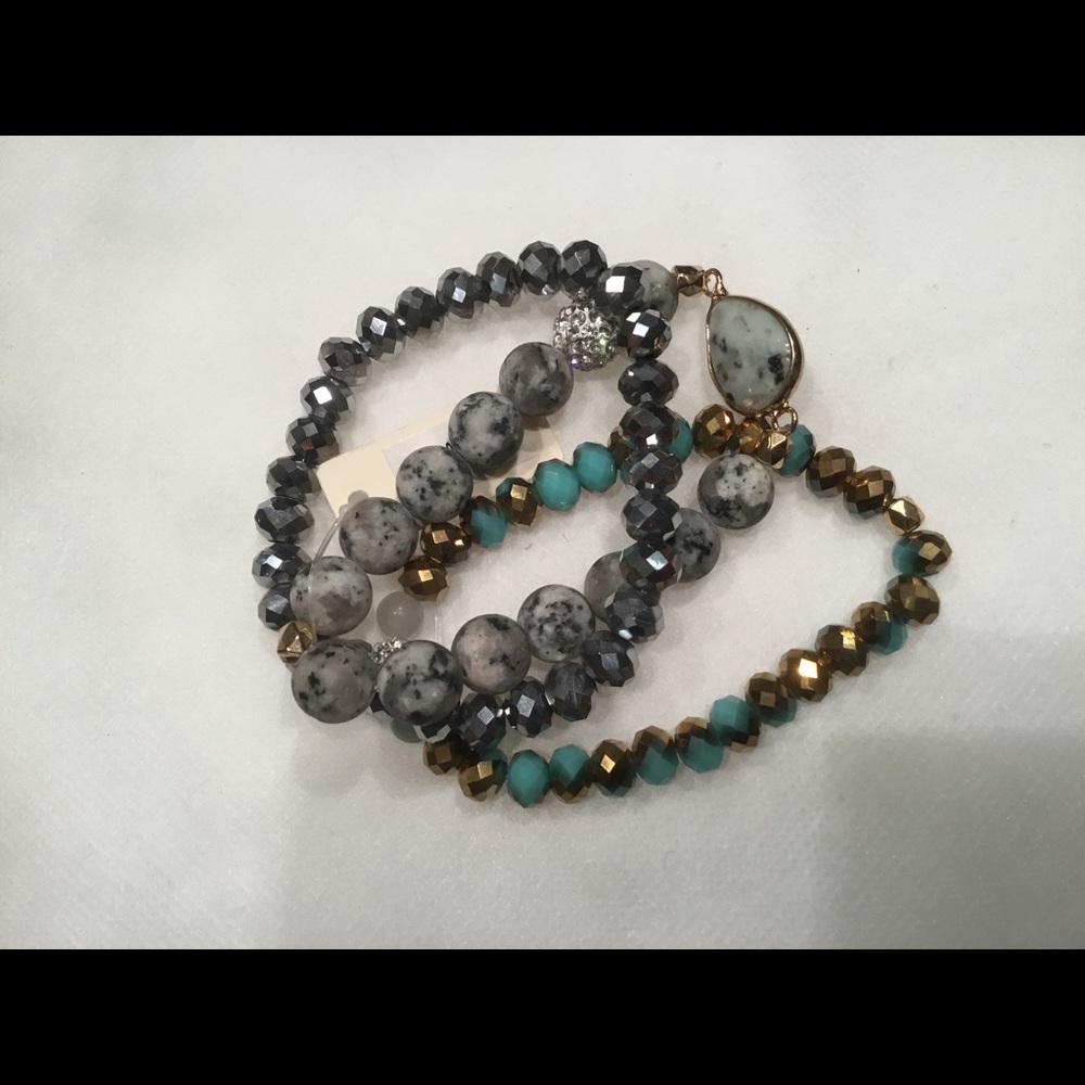 Faceted Stone and Bead Bracelets - Picture 2 of 2